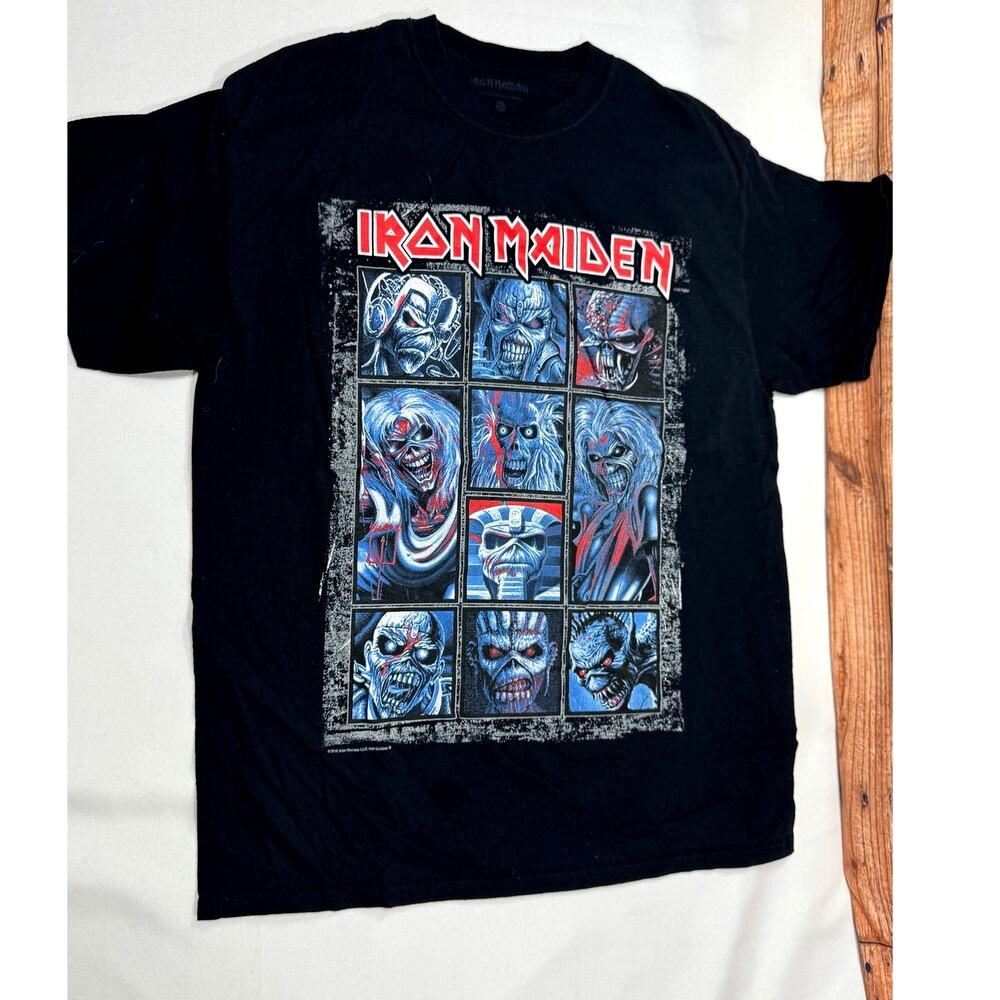 Iron Maiden 9 Faces Of Eddie Heavy Metal Band Tour T-Shirt Men’s Size Large